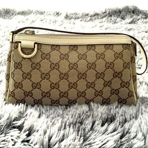 Gucci GG Canvas Abbey D Ring Pochette Bag